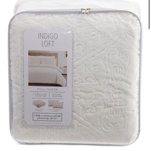 Indigo Loft Quilted Faux Fur Duvet Set Full/Queen
